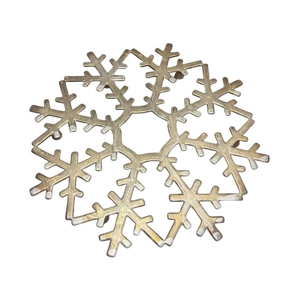 Leonard Silver Snowflake Trivet Vintage‎ Silver Plated Holiday Decor 8in NIB